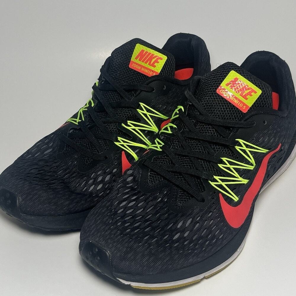 Size 11.5 - Nike Mens Zoom Winflo 5 AA7406-004 Black Sneakers Shoe